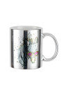 Tasse en céramique plaquée argent de 11 oz -
