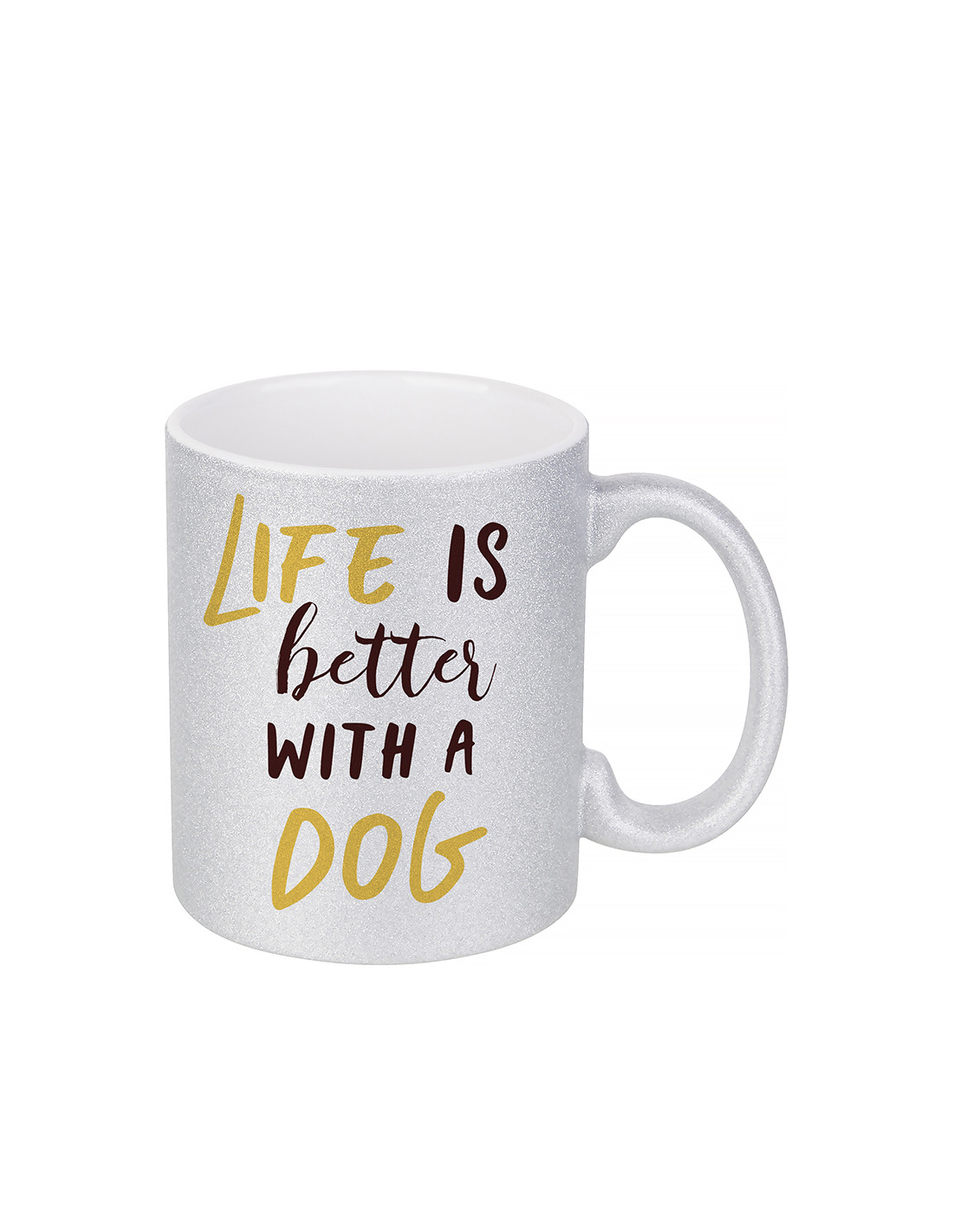 Tasse à paillettes 11oz/330ml (argent)
