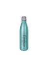 Bouteille en forme de cola en acier inoxydable à paillettes de 17 oz/500 ml (bleu clair)