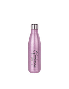 Botella con forma de cola de acero inoxidable con purpurina de 17 oz / 500 ml (rosa) 2