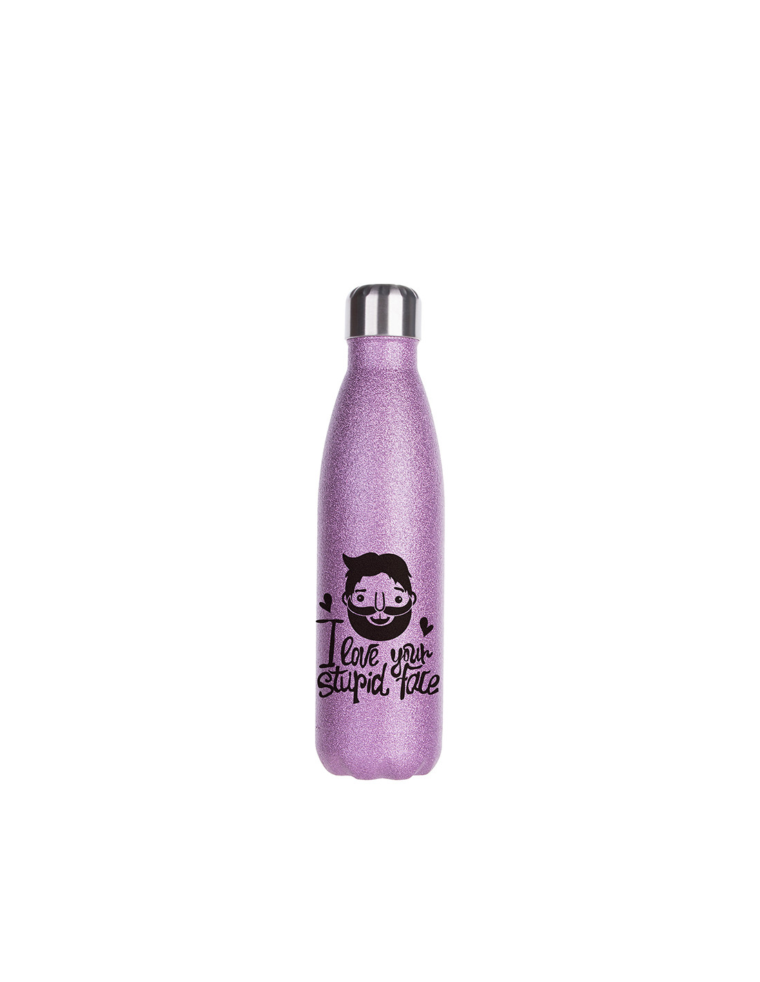 Bouteille en forme de cola en acier inoxydable pailleté de 17 oz/500 ml (rose)